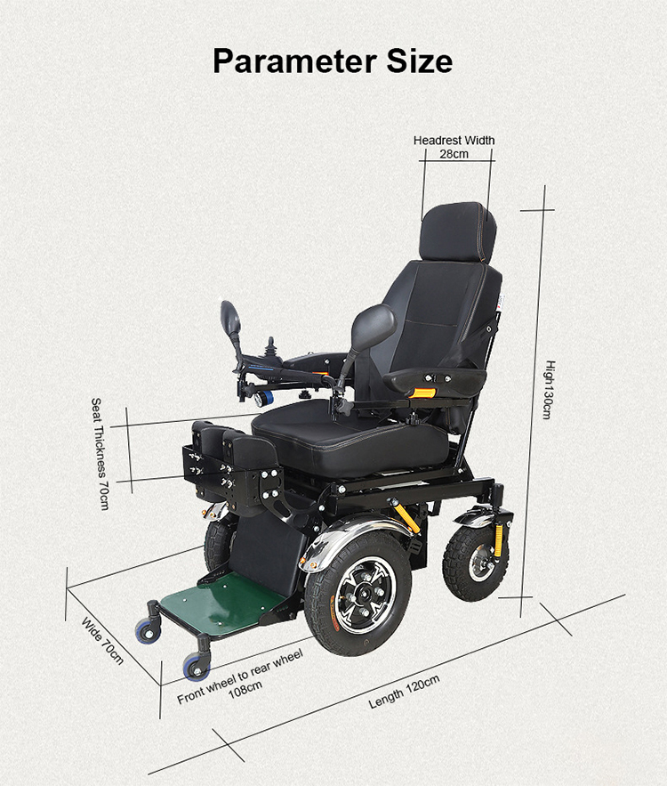 Silla de ruedas eléctrica reclinable para discapacitados