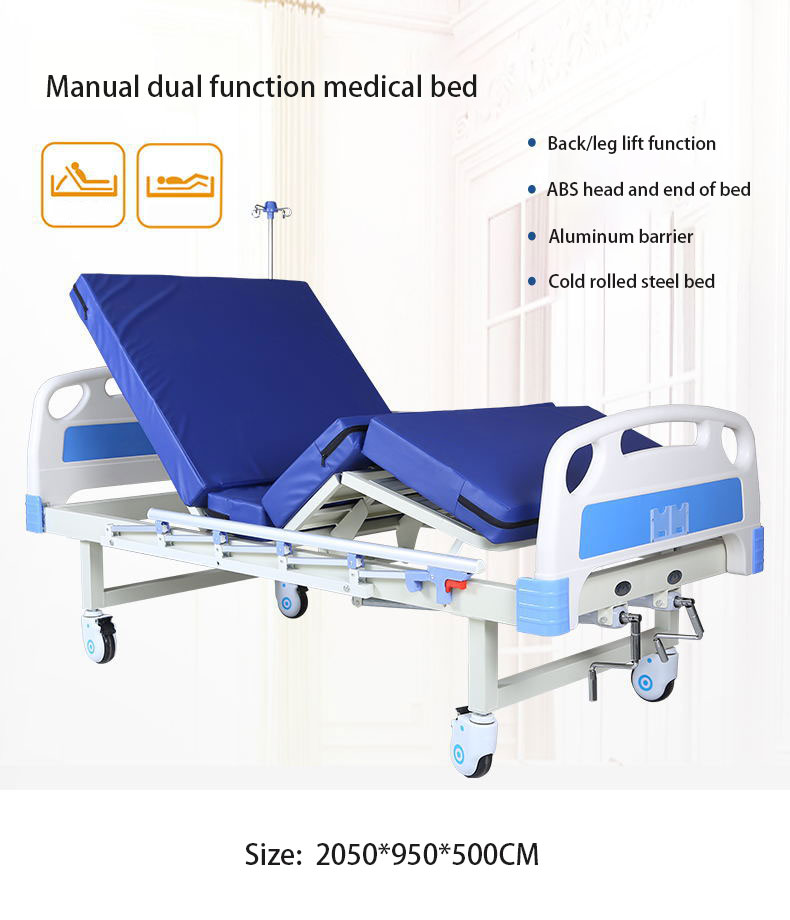 2 cranks manual hospital bed